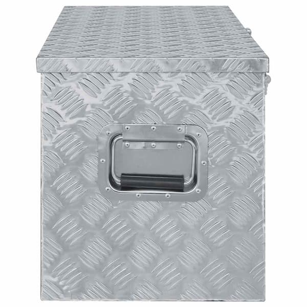 Förvaringslåda aluminium 110,5x38,5x40 cm silver