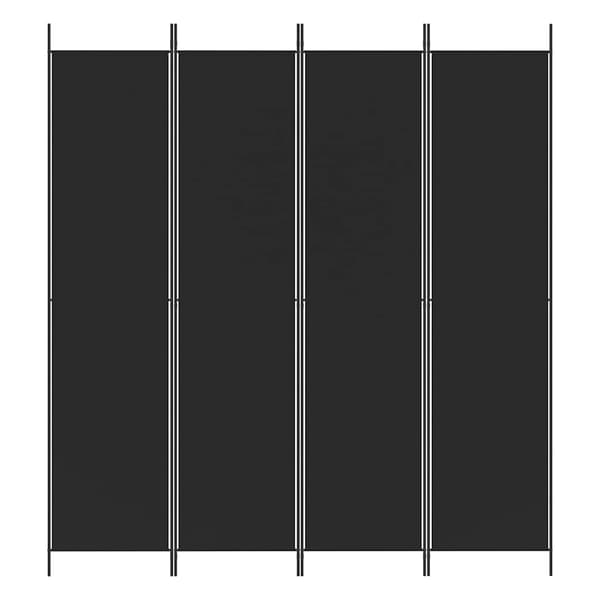 Rumsavdelare 4 paneler svart 200x220 cm tyg
