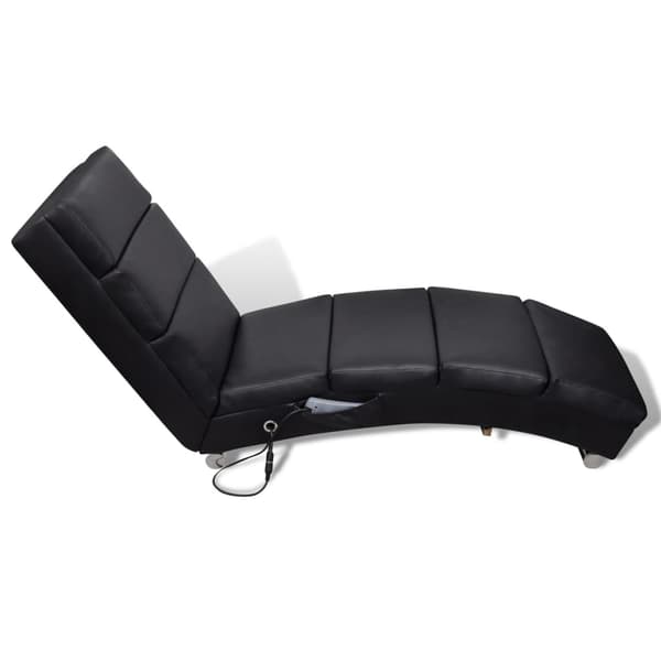 Massagefåtölj svart konstläder
