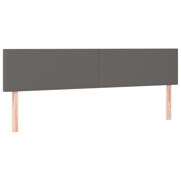 Ramsäng med madrass & LED grå 200x200 cm konstläder