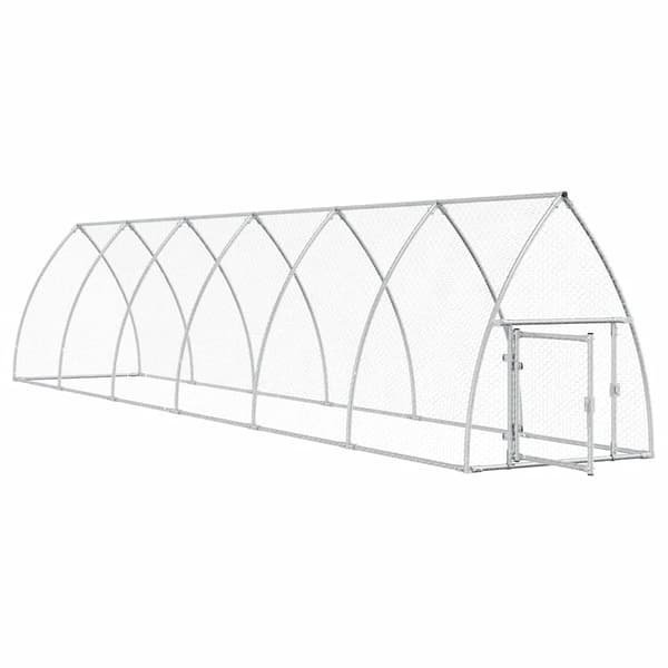 Hönsbur silver 600x105x120 cm galvaniserat stål