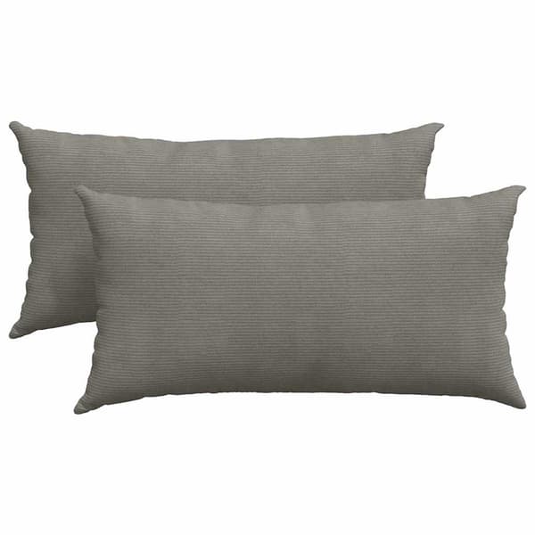 Sofakuddar 2 pcs Ljusgrå 80 x 40 cm Kordread tyg