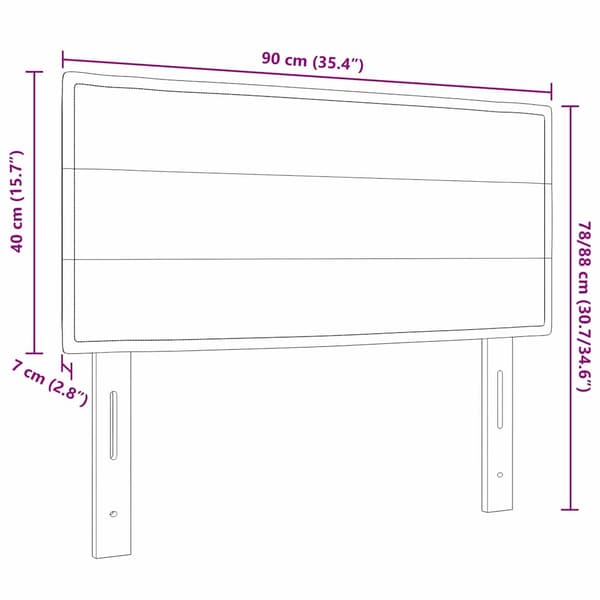 Huvudgavel Ljusgrå 90 cm tyg