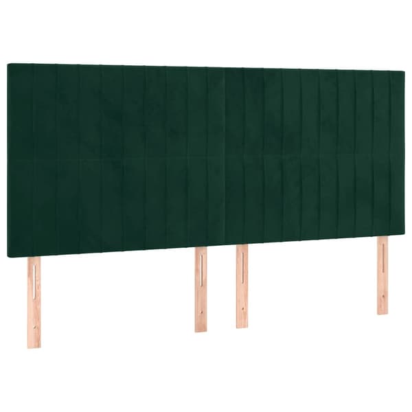 Sänggavel mörkgrön 160x5x118/128 cm sammet