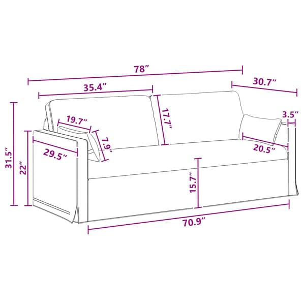 Soffa Mörkgrå 158 x 78 x 80 cm tyg