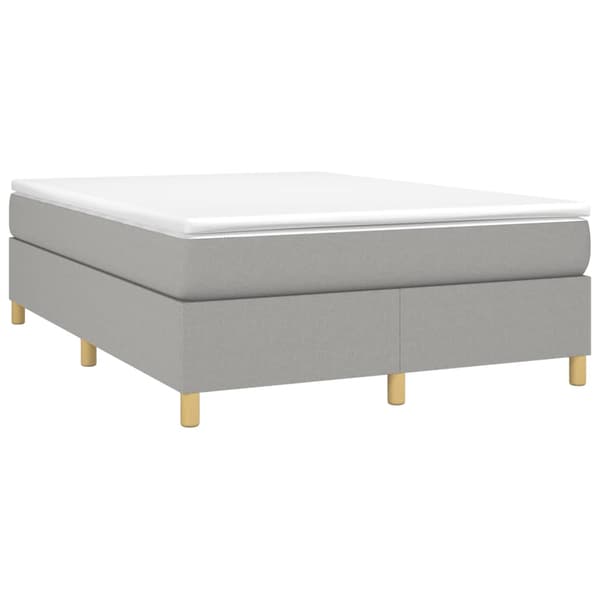 Boxspring-sängram ljusgrå 140x190 cm tyg