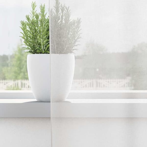 Voile gardiner med genomföringar 2 st vit