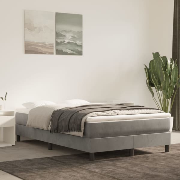 Pocketresårmadrass medium ljusgrå 120x200x20 cm sammet