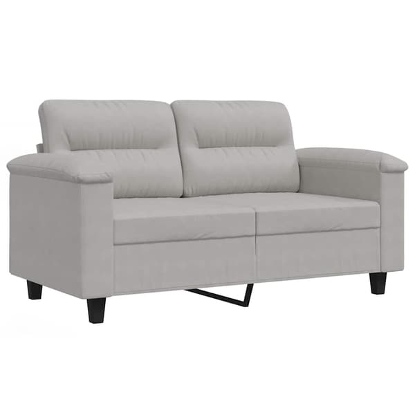 2-sitssoffa ljusgrå 120 cm mikrofibertyg