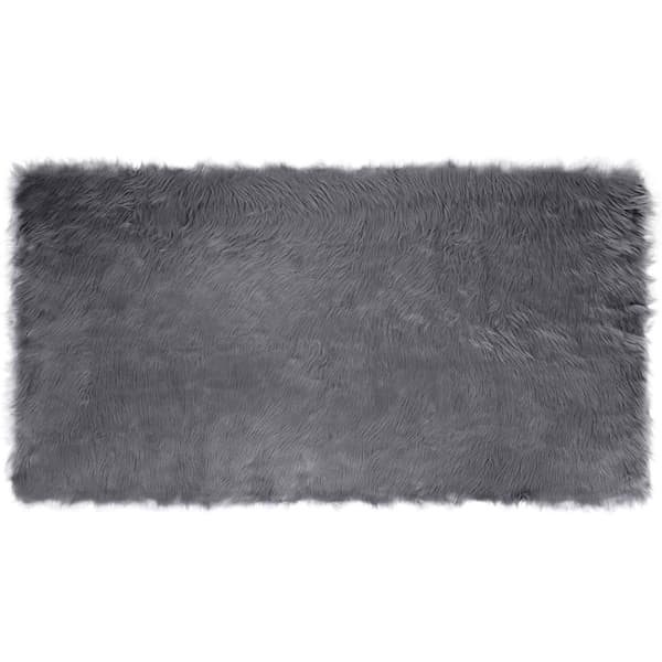 Fuskfäll matta TAFALLA Antracit 80 x 150 cm Polyester