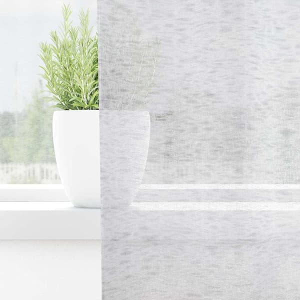 Voile Gardin 2 st Ljusgrå 175 x 140 cm Polyester