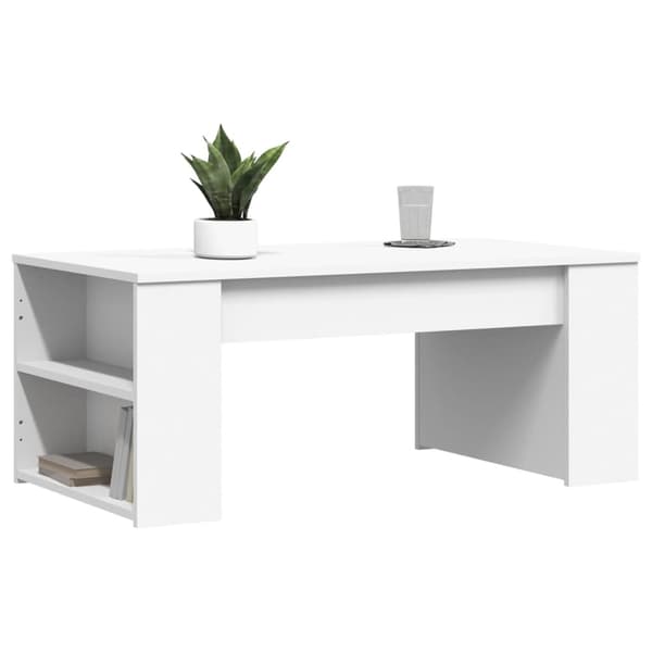 Soffbord vit 102x55x42 cm konstruerat trä