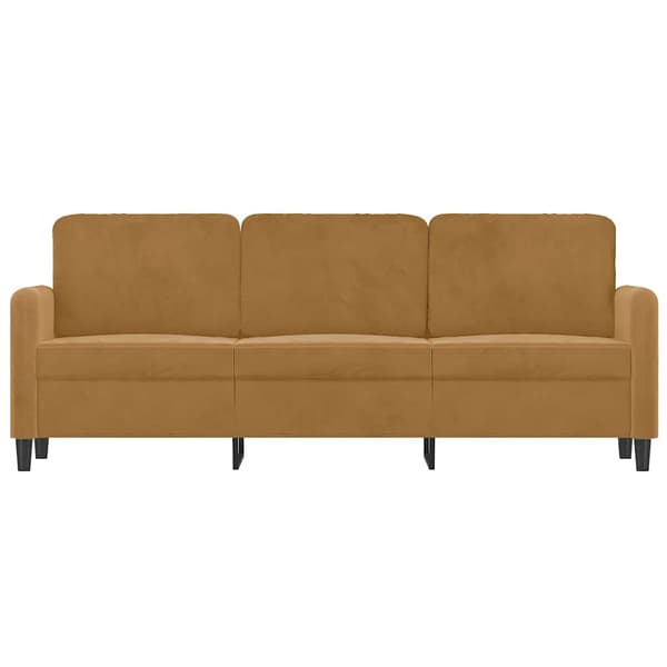 3-sitssoffa brun 180 cm sammet