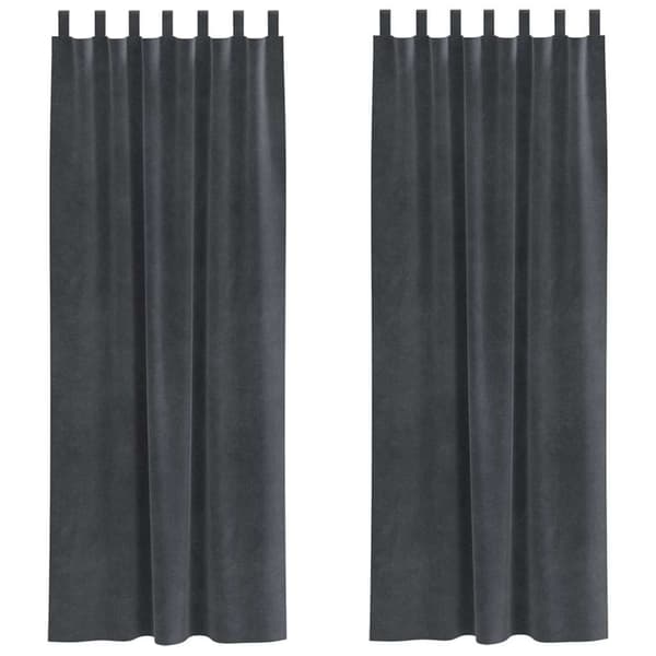 Mörkläggningsgardiner 2 pcs Ljusgrå 140 x 225 cm Sammet