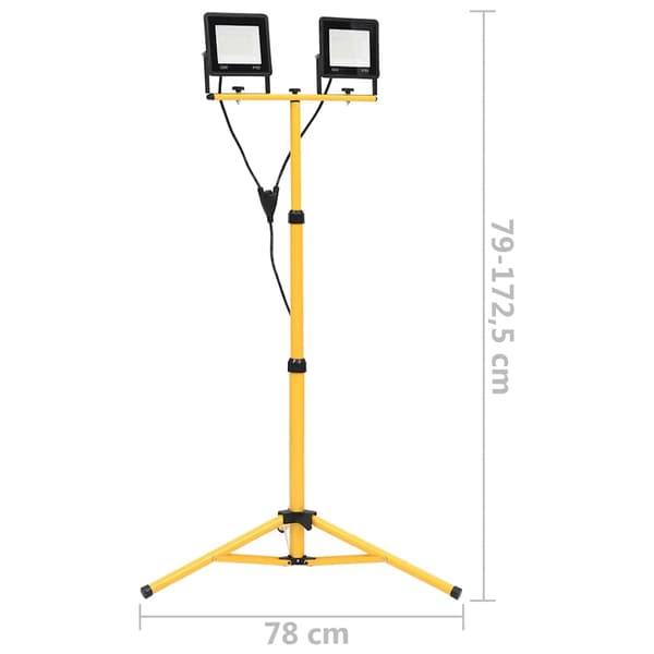 Strålkastare med stativ 2x50 W LED kallvit