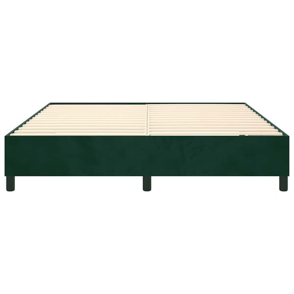 Boxspring-sängram mörkgrön 200x200 cm sammet