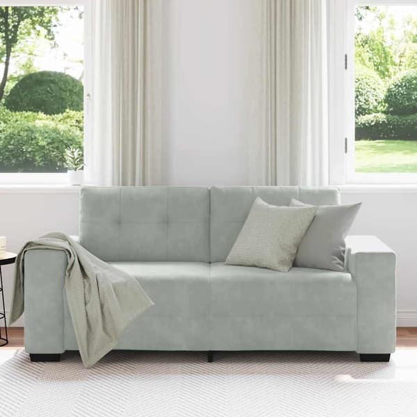 Loveseat soffa ljusgrå 180x77x82 cm sammet