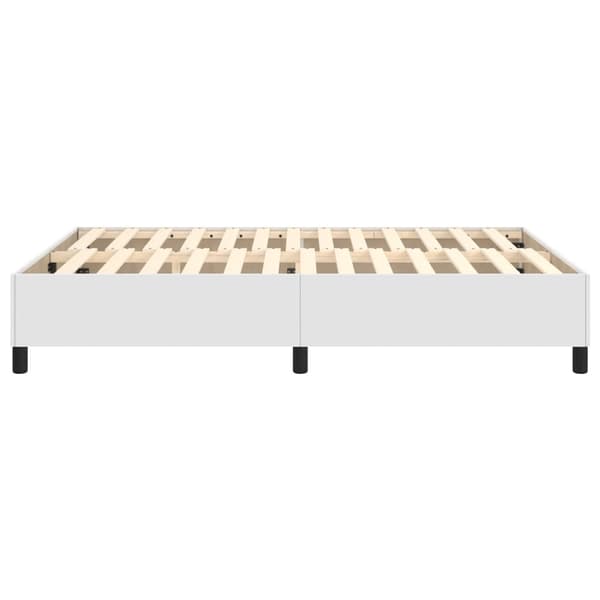 Boxspring-sängram vit 140x200 cm konstläder