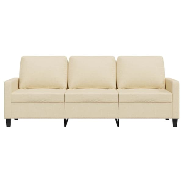 3-sitssoffa gräddvit 180 cm tyg