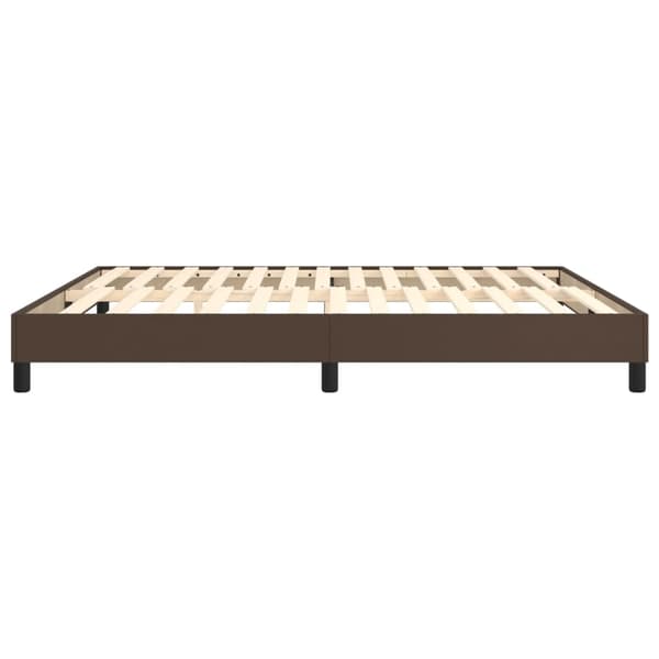 Boxspring-sängram brun 180x200 cm konstläder