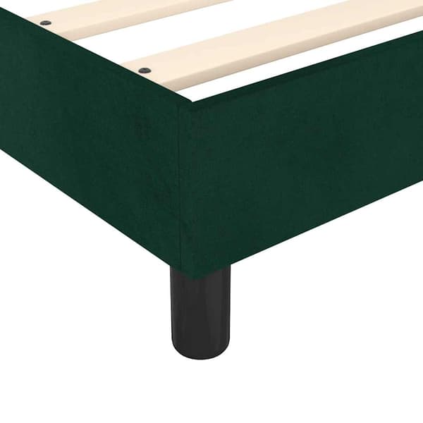 Ramsäng med madrass mörkgrön 90x190 cm sammet
