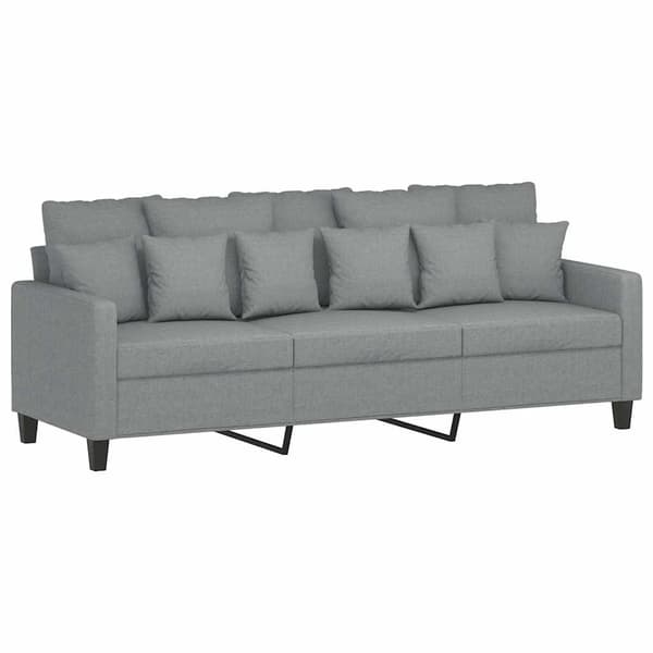 3-sitssoffa ljusgrå 180 cm tyg
