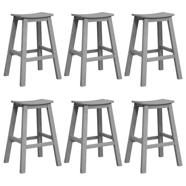 Trädgårds Bar Set 6 pcs Ljusgrå HDPE