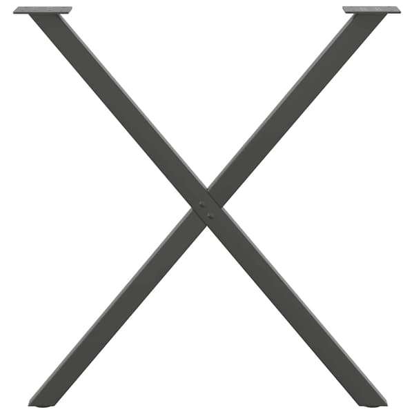 Matbordsben X-formade 2 st antracit 80x(72-73) cm stål