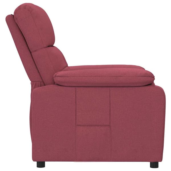 Reclinerfåtölj vinröd tyg