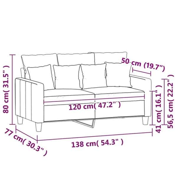 2-sitssoffa gräddvit 120 cm tyg