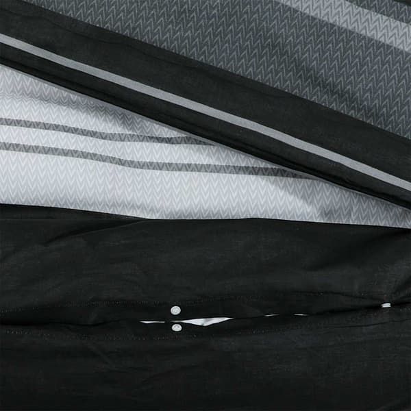 Bäddset svart och vit 135x200 cm bomull