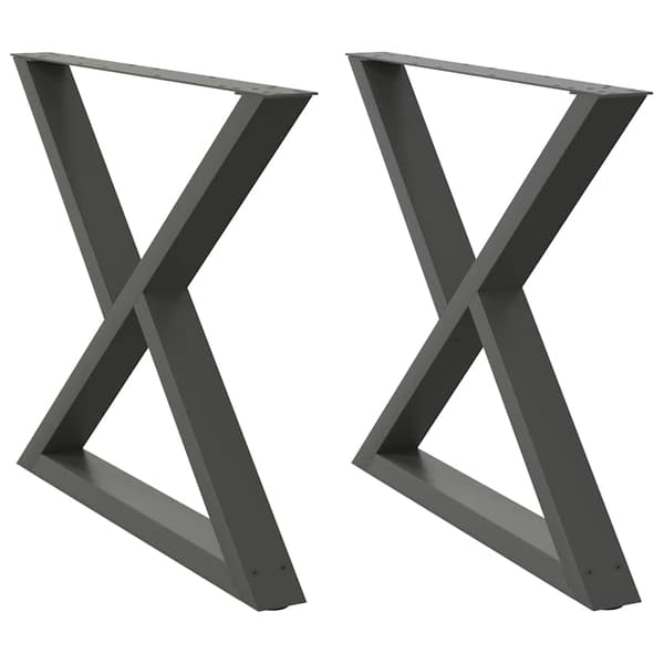 Matbordsben 2 st antracit 90x(72-73,3) cm stål