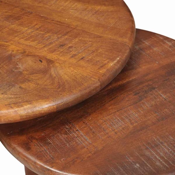 Nesting Kaffe Bord 3 pcs Honung brun Massivt mangoträ