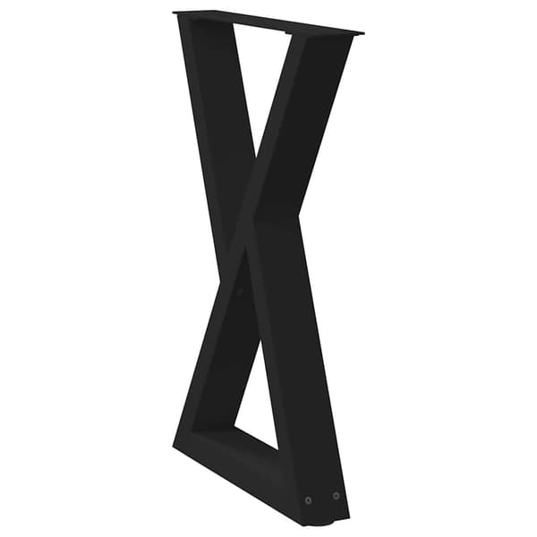 Matbordsben 2 st svarta 50x(72-73,3) cm stål