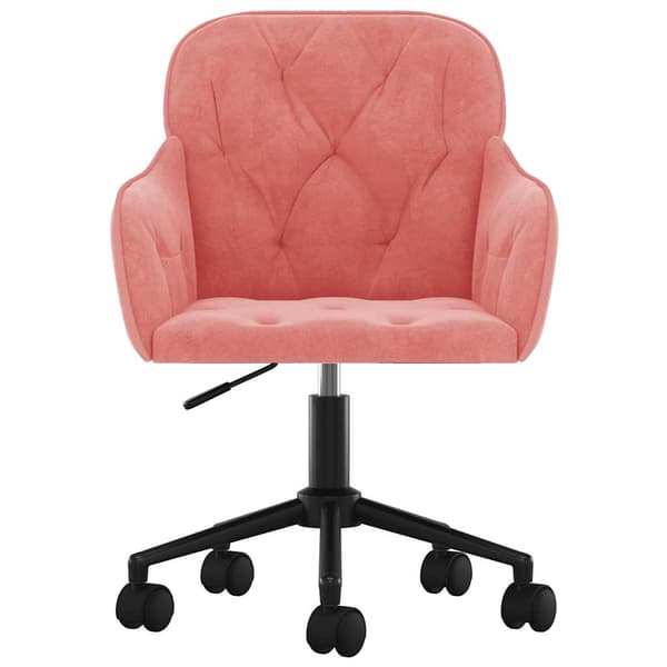 Snurrbar kontorsstol rosa sammet