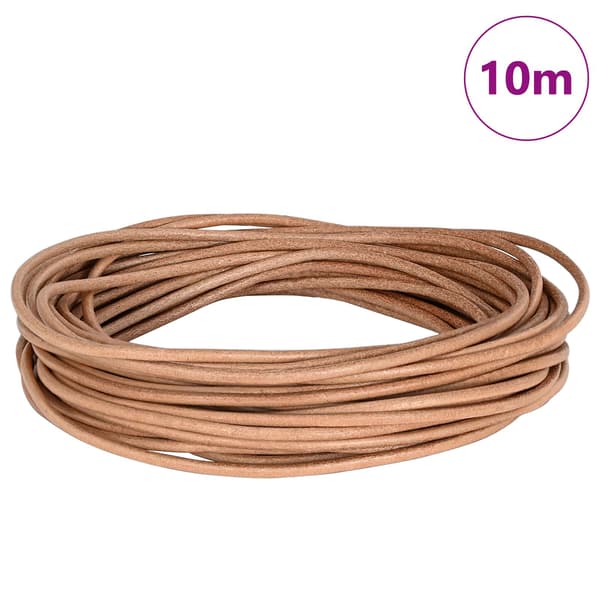 Läder Snöre Brun Ø2,5 mm x 10 m Skinn