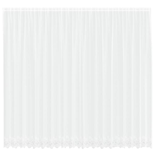 Spetsgardin med gardiner Blommor Vit 280 x 500 cm Polyester