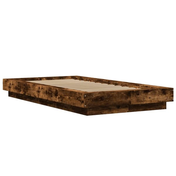 Sängram rökfärgad ek 90x190 cm konstruerad trä