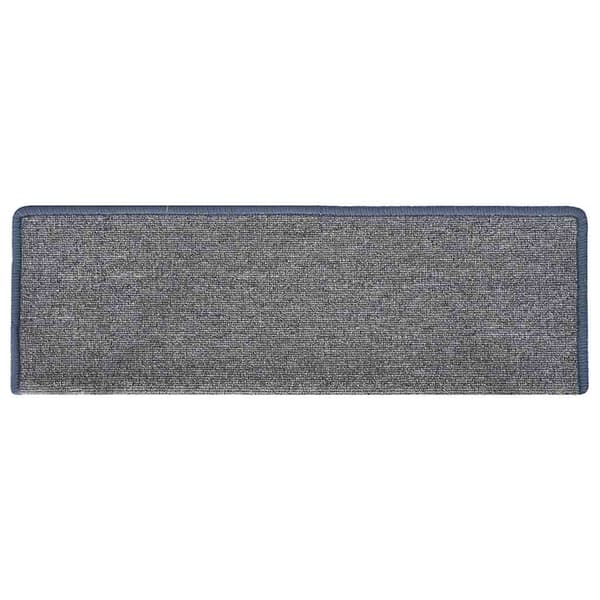 Trappmattor 15 st 65x21x4 cm ljusgrå och blå rektangulär kant