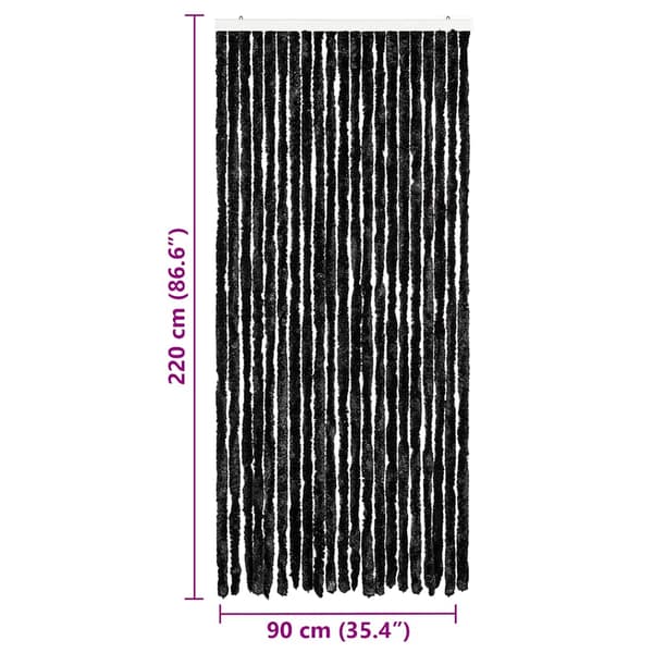 Insektsdraperi antracit 90x220 cm chenille
