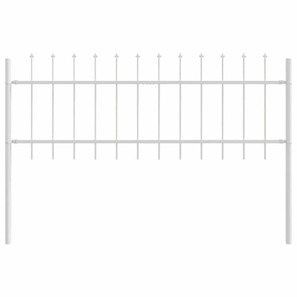 Trädgårdsstängsel 2 pcs Vit 3,4 x 0,6 m Pulverlackerad stål