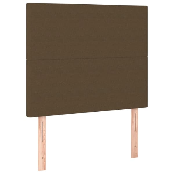 Sänggavel mörkbrun 80x5x118/128 cm tyg