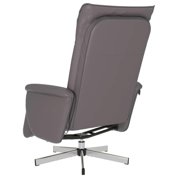 Massagefåtölj med fotstöd grå konstläder