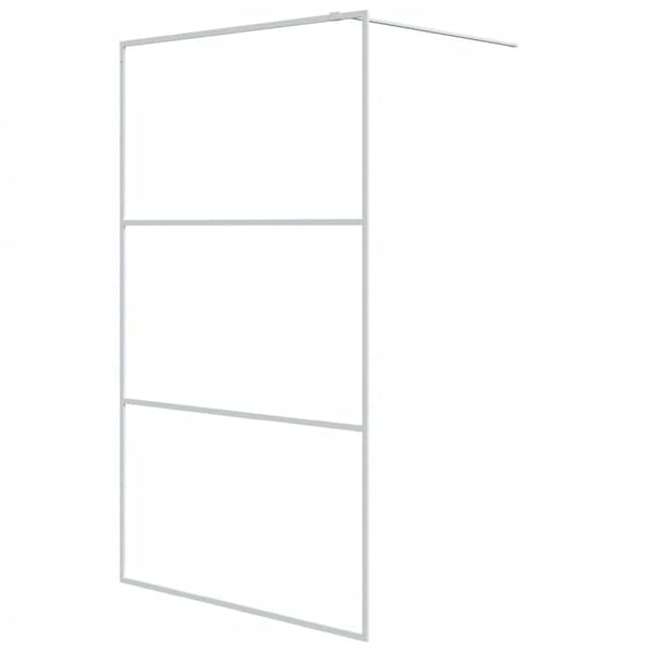Duschvägg vit 115x195 cm klart ESG-glas