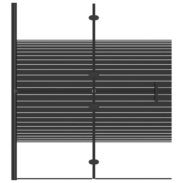 Duschvägg fällbar ESG 120x140 cm svart