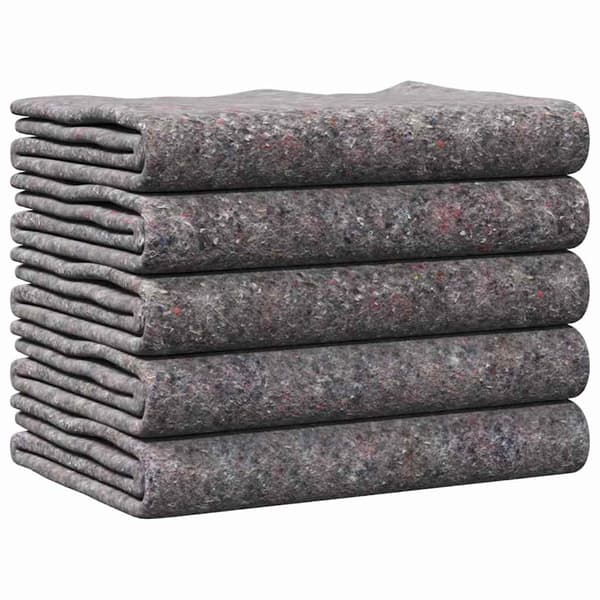 Flyttfiltar 5 pcs Grå 150 x 200 cm tyg