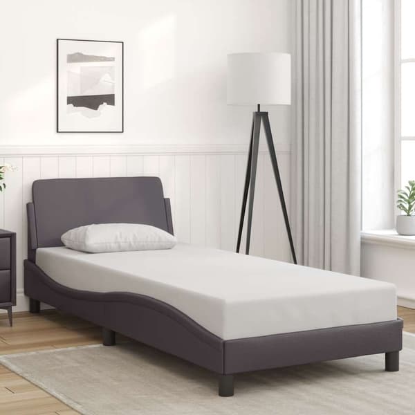 Bed Frame "Dover" Grey 90x200 cm Faux Leather