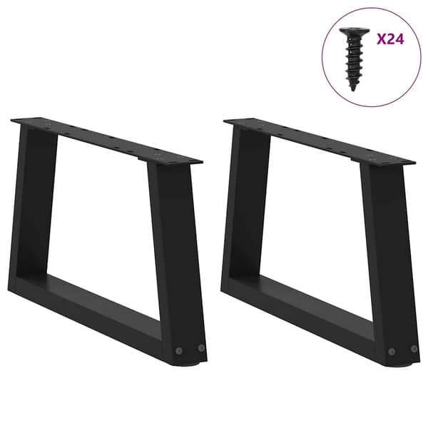 Soffbordsben V-formade 2 st svarta 70x(30-31,3) cm stål