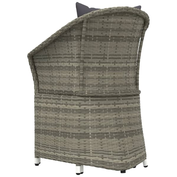 Loungegrupp med dynor 2 delar grå konstrotting