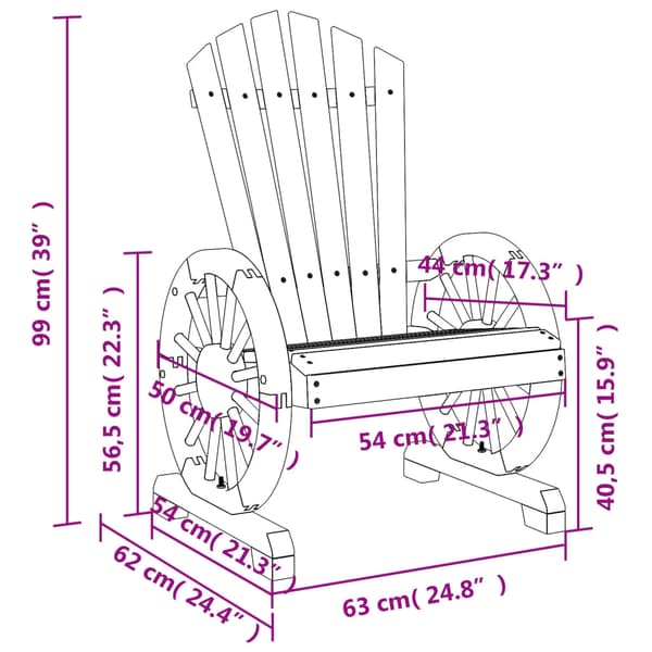 Adirondackstolar 2 st massivt granträ